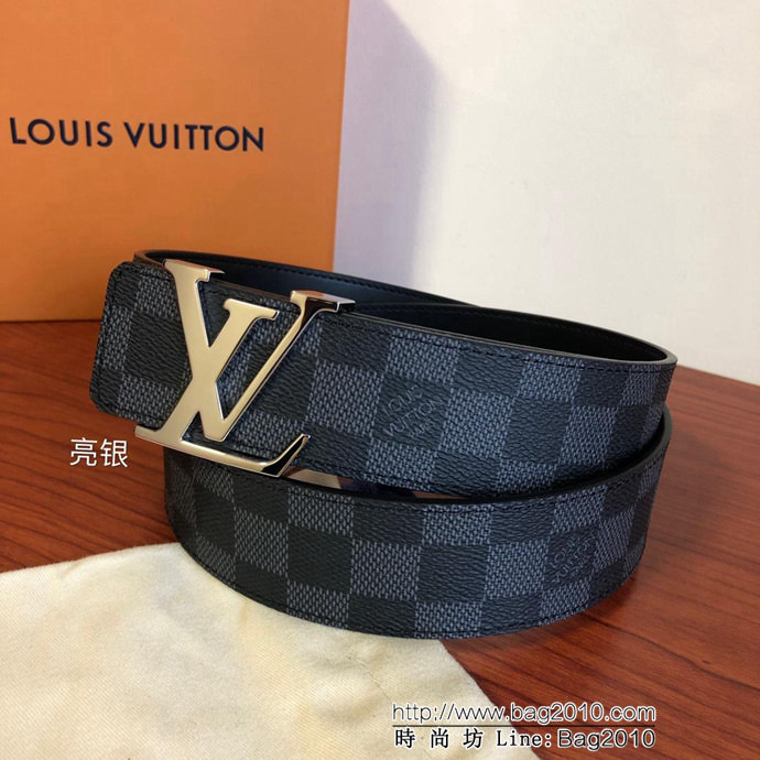 路易威登LV 原單品質 經典黑棋盤格 百搭款男士皮帶 M9808  xfp1388